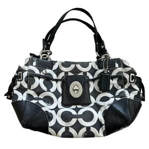 Coach Black Vintage Op Art Peyton Shoulder Bag